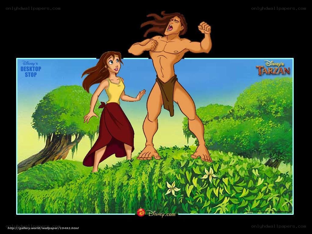 Tarzan and Jane in jungle