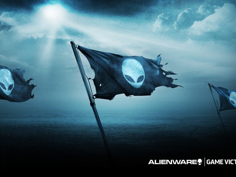Tattered Alien Flags — Blue, Dramatic