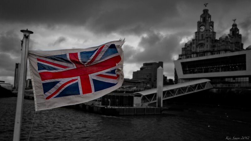 Tattered Union Jack Flag — Red