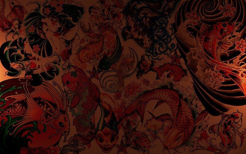 tattoo art with koi fish