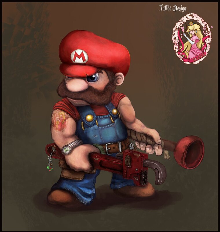 tattoo design of mario
