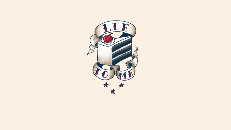 tattoo-style cake illustration