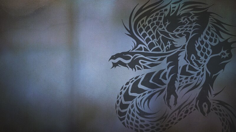 tattoo-style dragon design
