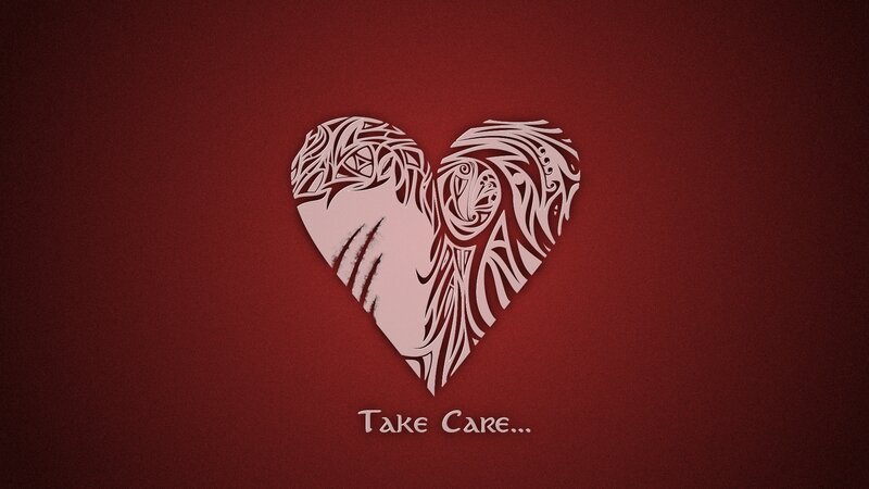 Tattoo-style Heart — Red, Calm