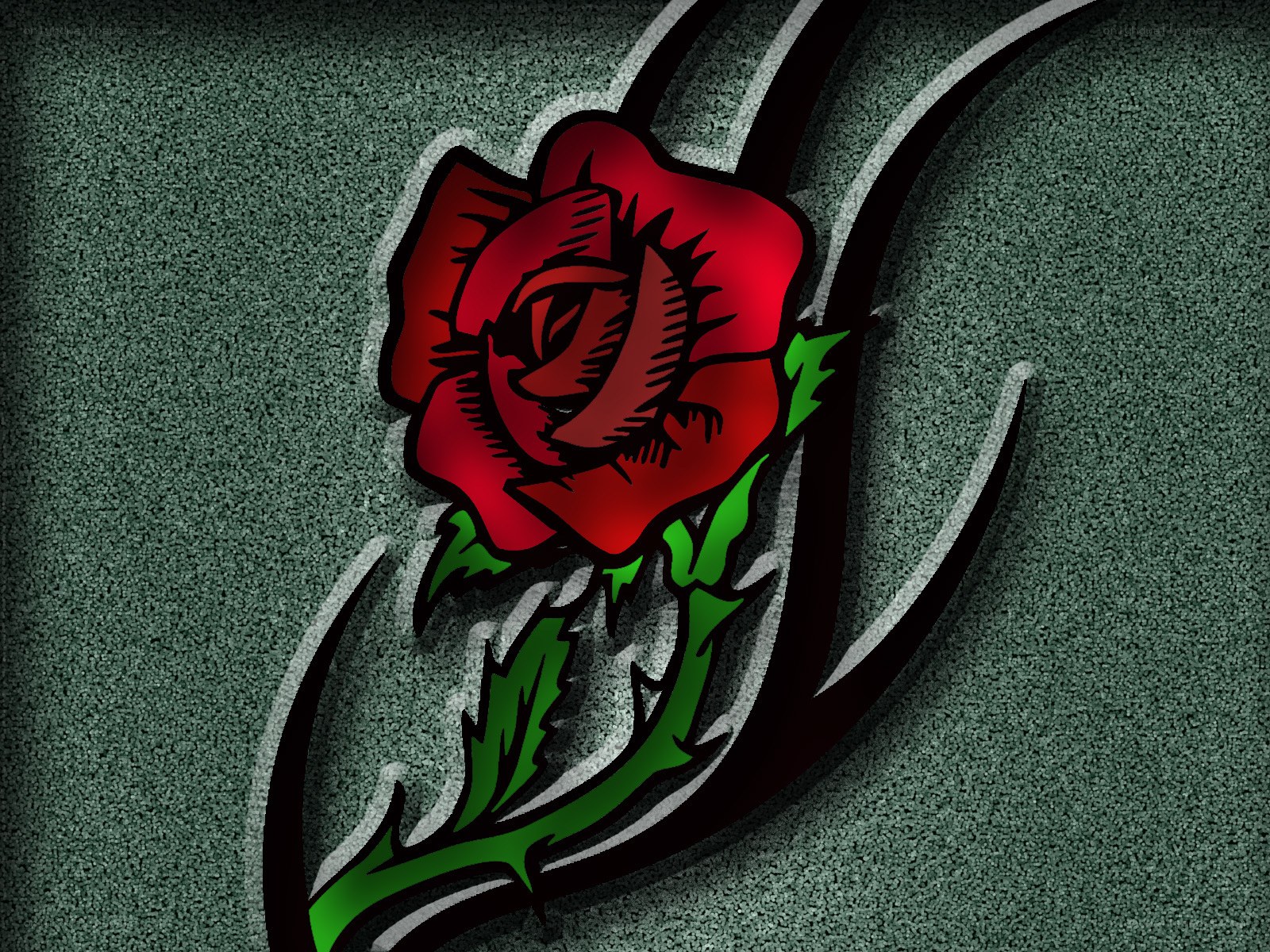 tattoo-style red rose