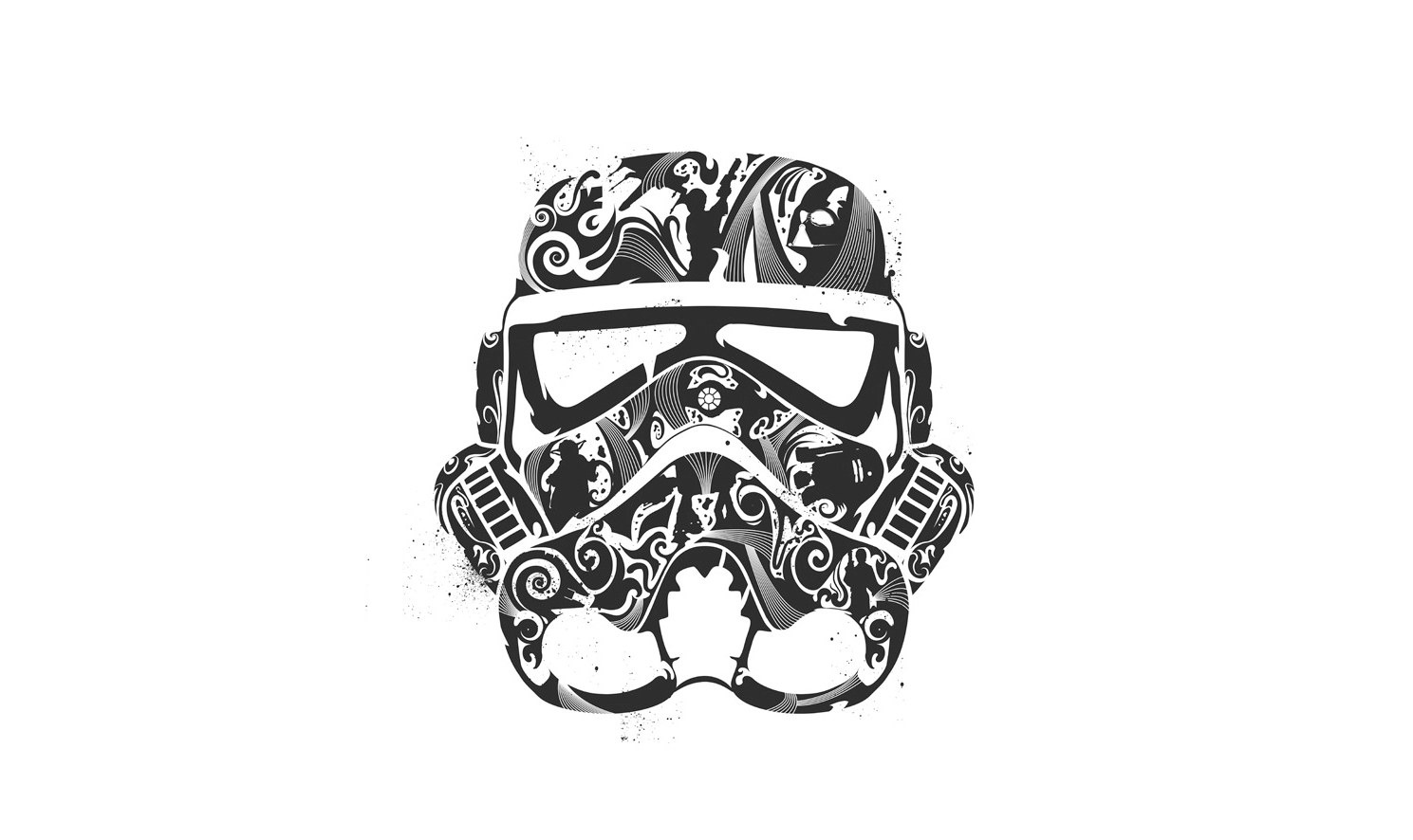 tattoo-style stormtrooper helmet