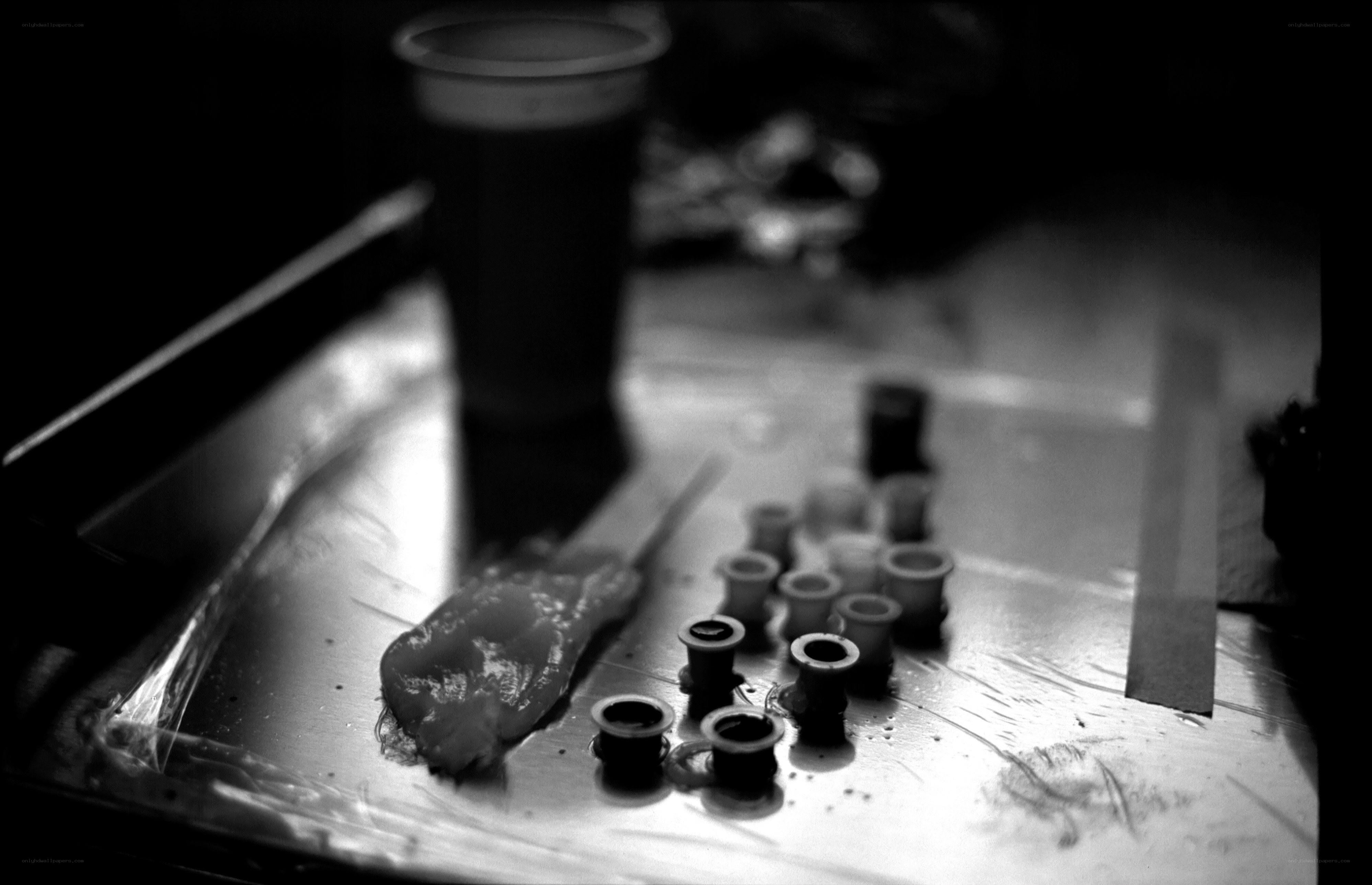 tattoo supplies on a tray