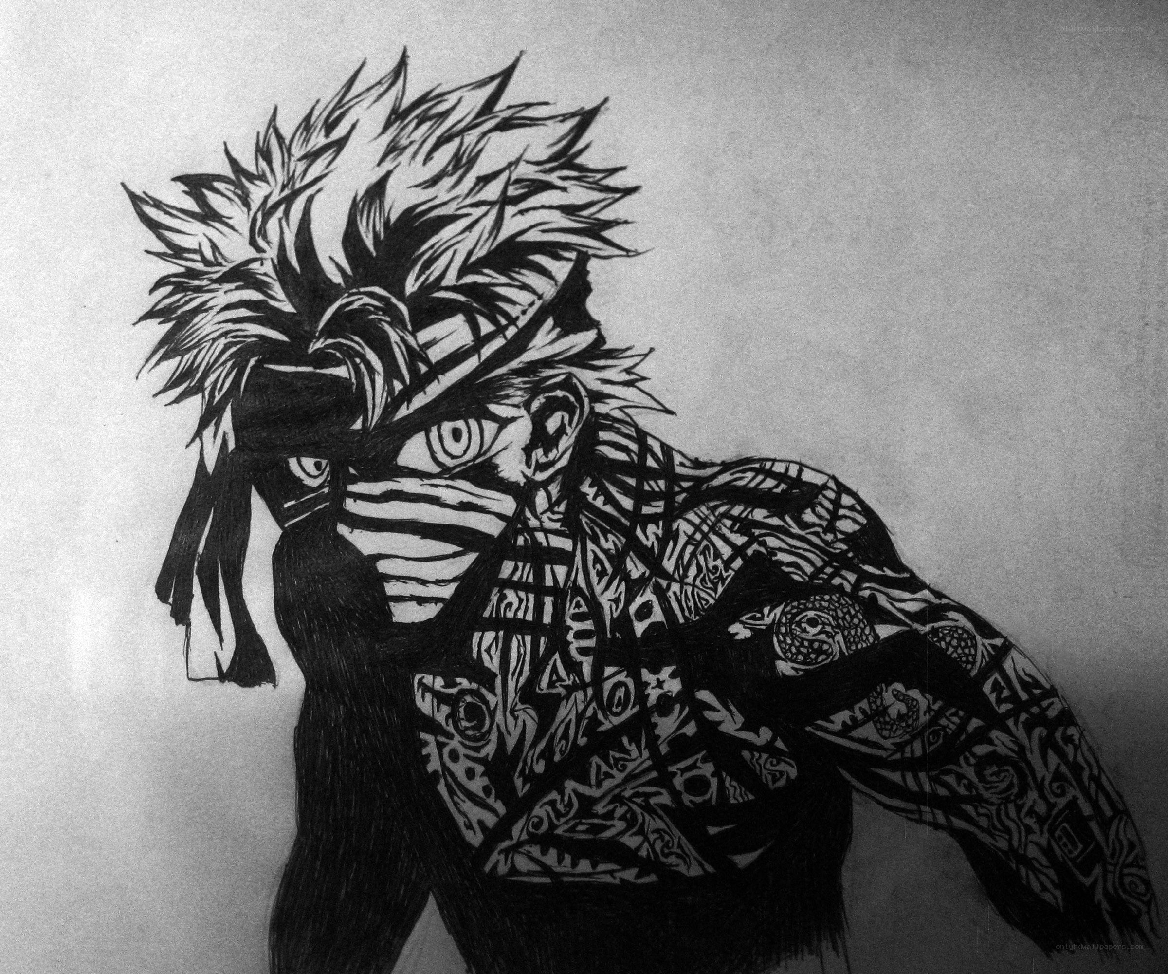 tattooed anime character drawing