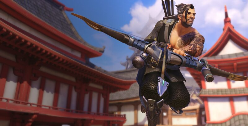 Tattooed Archer in Midair