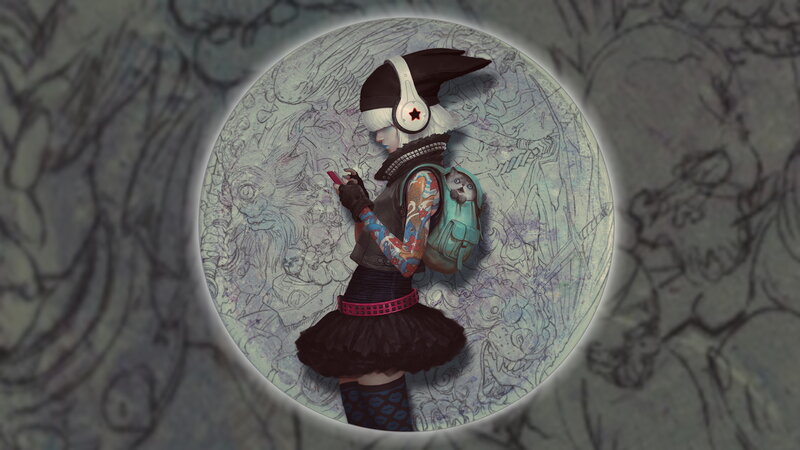 Tattooed Character with Cat
