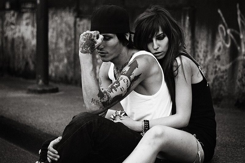 Tattooed Couple Sitting
