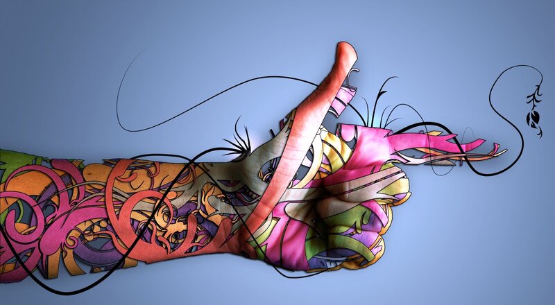 Tattooed Hand Giving Thumbs-up