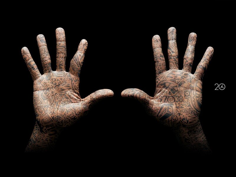 Tattooed Hands — Black
