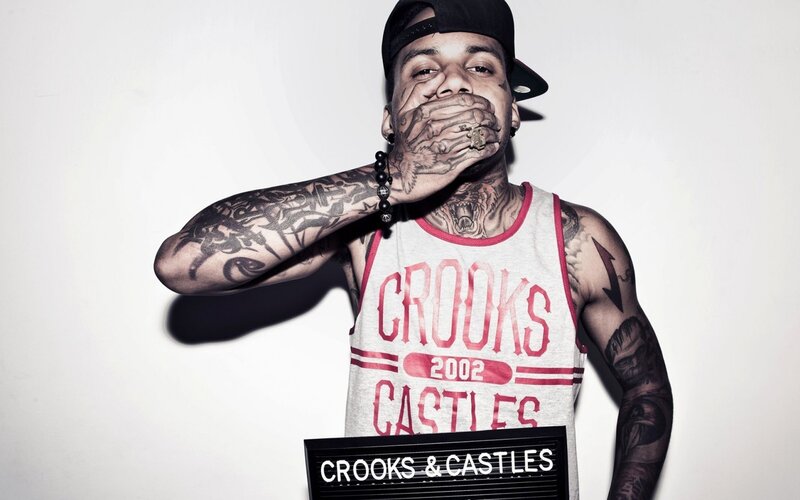 tattooed man in crooks & castles