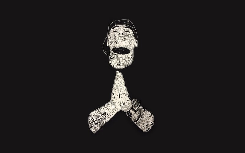 Tattooed Man Praying