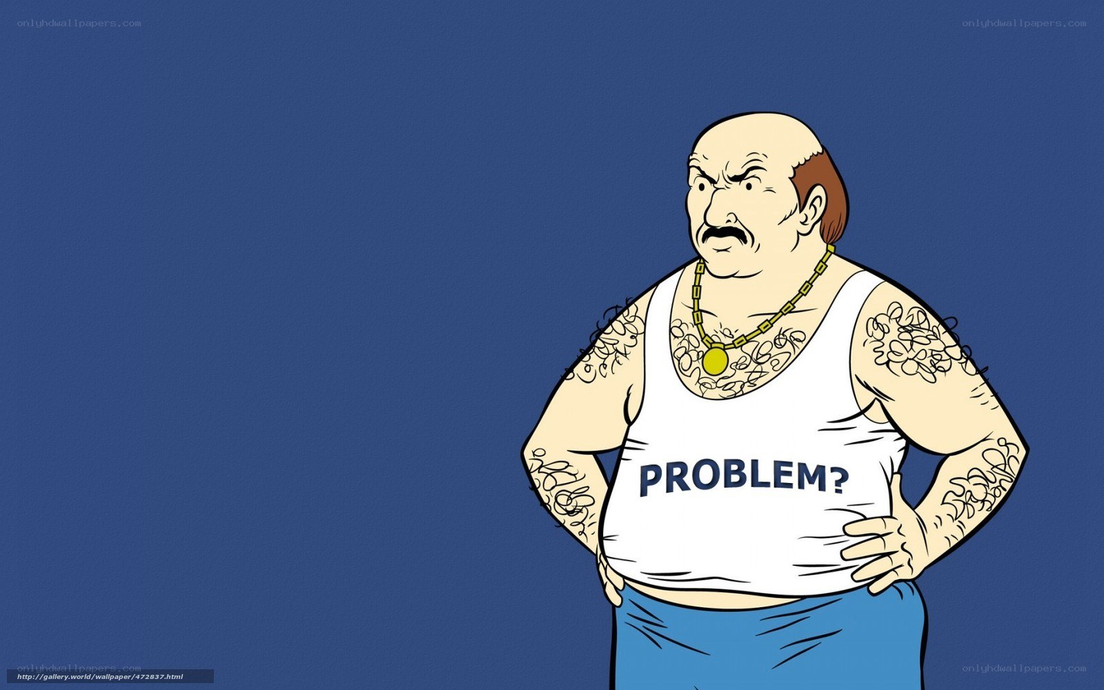 tattooed man with problem