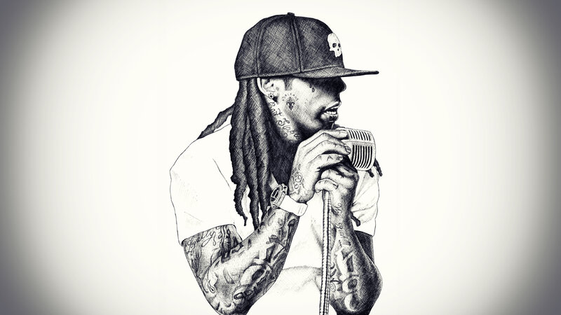 tattooed rapper with microphone