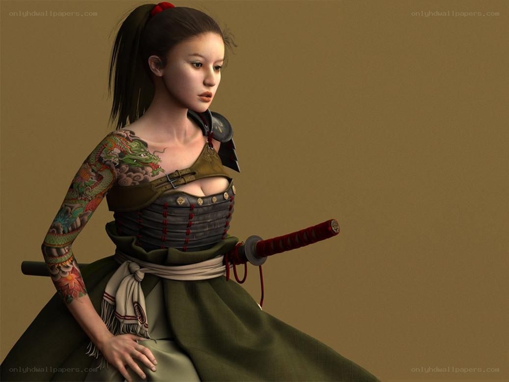 tattooed samurai woman