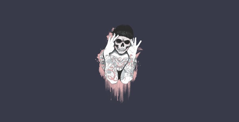 Tattooed Skull Figure
