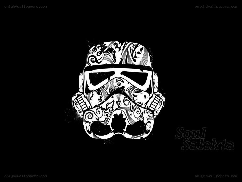 tattooed stormtrooper helmet