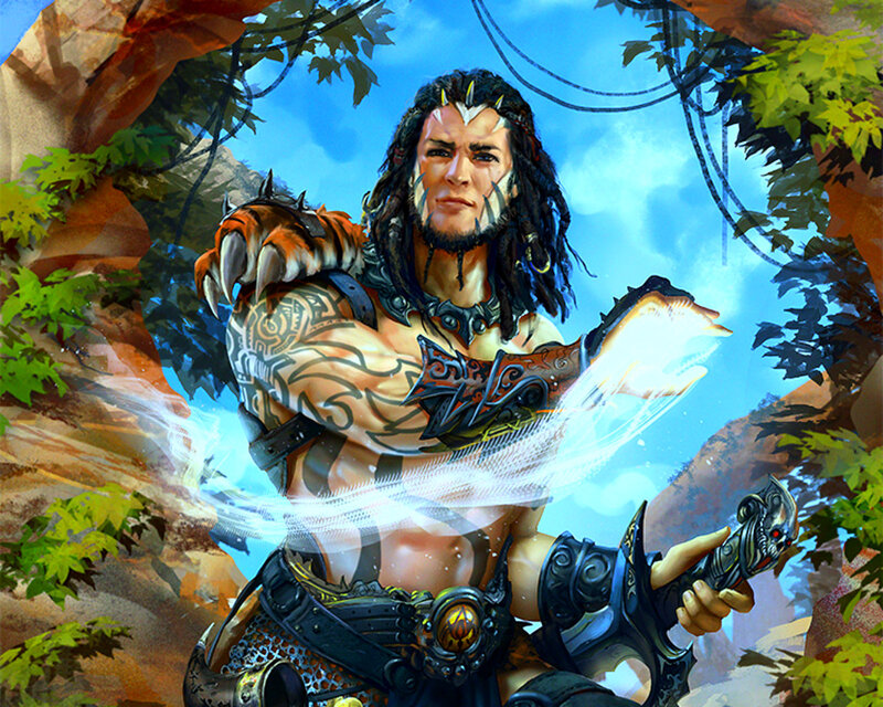 Tattooed Warrior with Claws