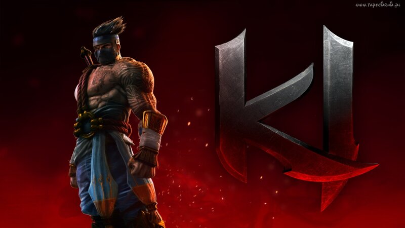 Tattooed Warrior with Sword — Red, Dramatic