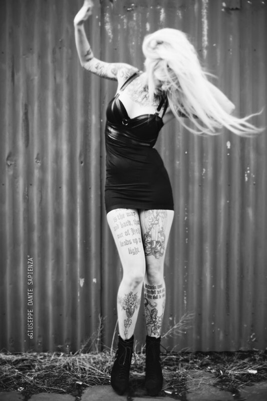 Tattooed Woman Dancing — Black