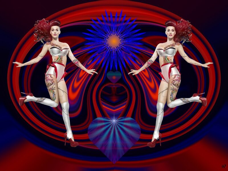 Tattooed Woman in Costume — Red, Dramatic, Vibrant