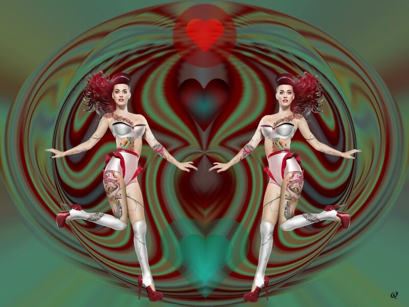 Tattooed Woman in Costume — Red