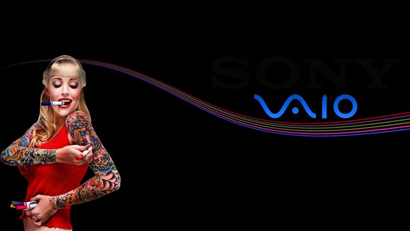 Tattooed Woman with Markers — Black