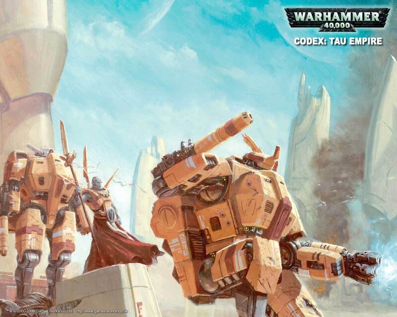 Tau Empire mechs in battle