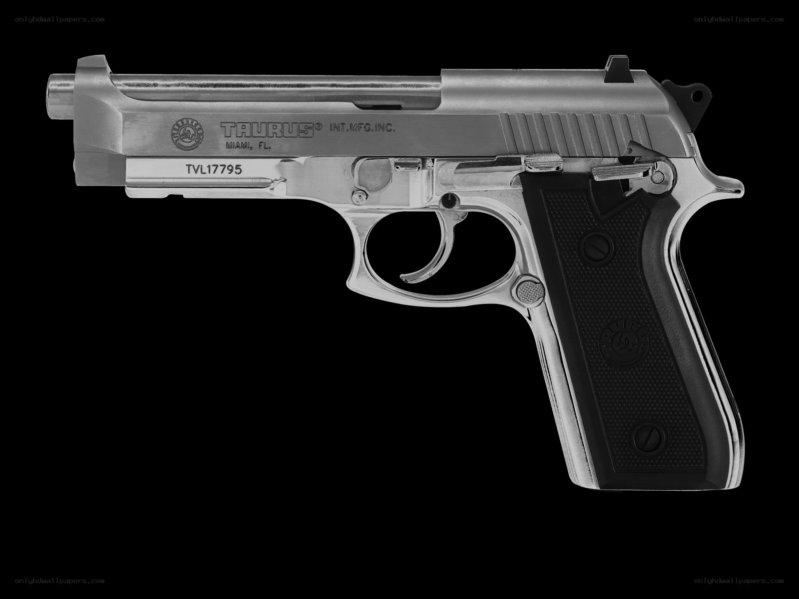 Taurus pistol in silver finish