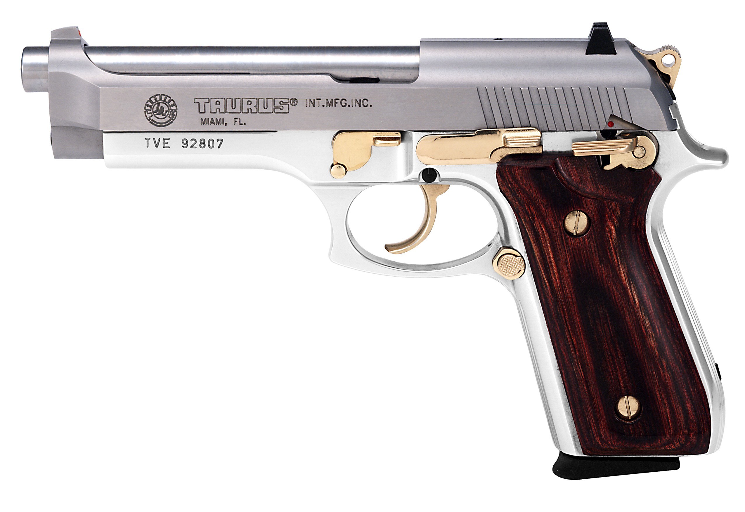 Taurus pistol with wooden grips
