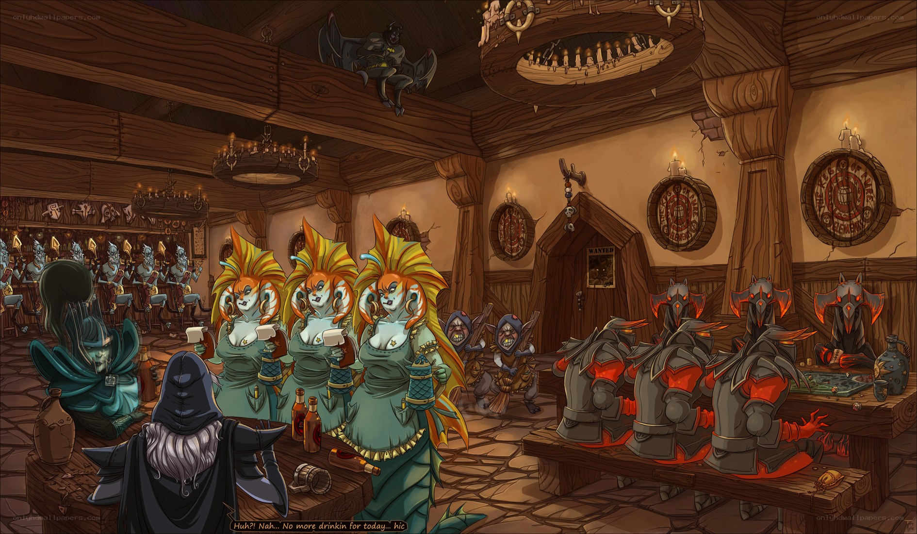 tavern scene with fantasy characters