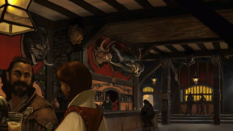 tavern with dragon heads