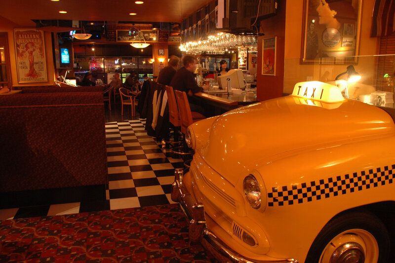 taxi car in a restaurant