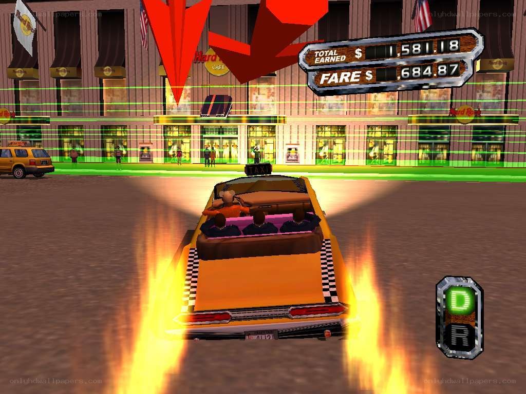 Taxi driving in a city