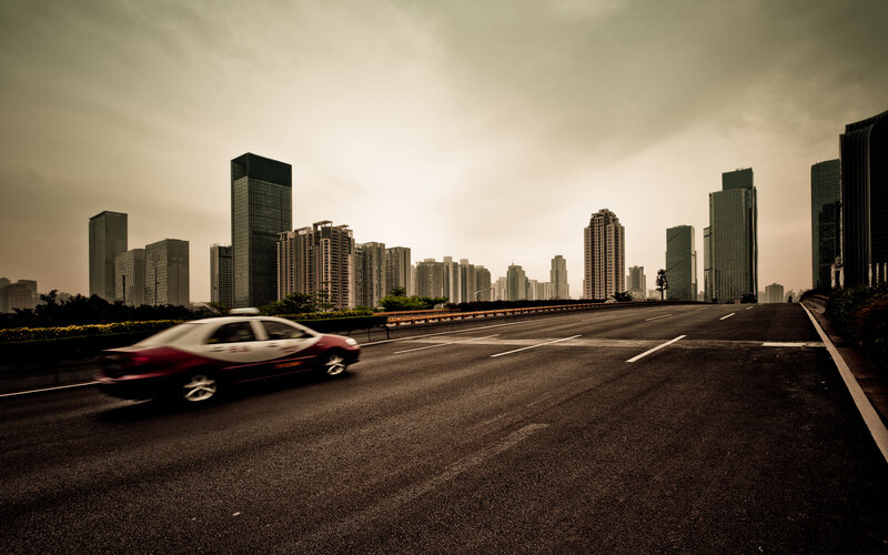 Taxi on Highway