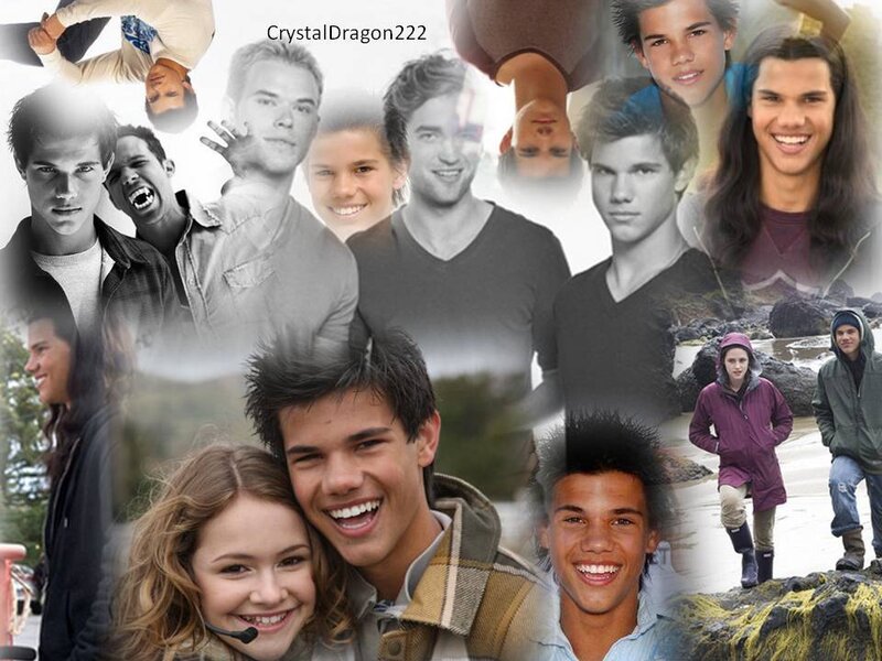 Taylor Lautner Collage — White