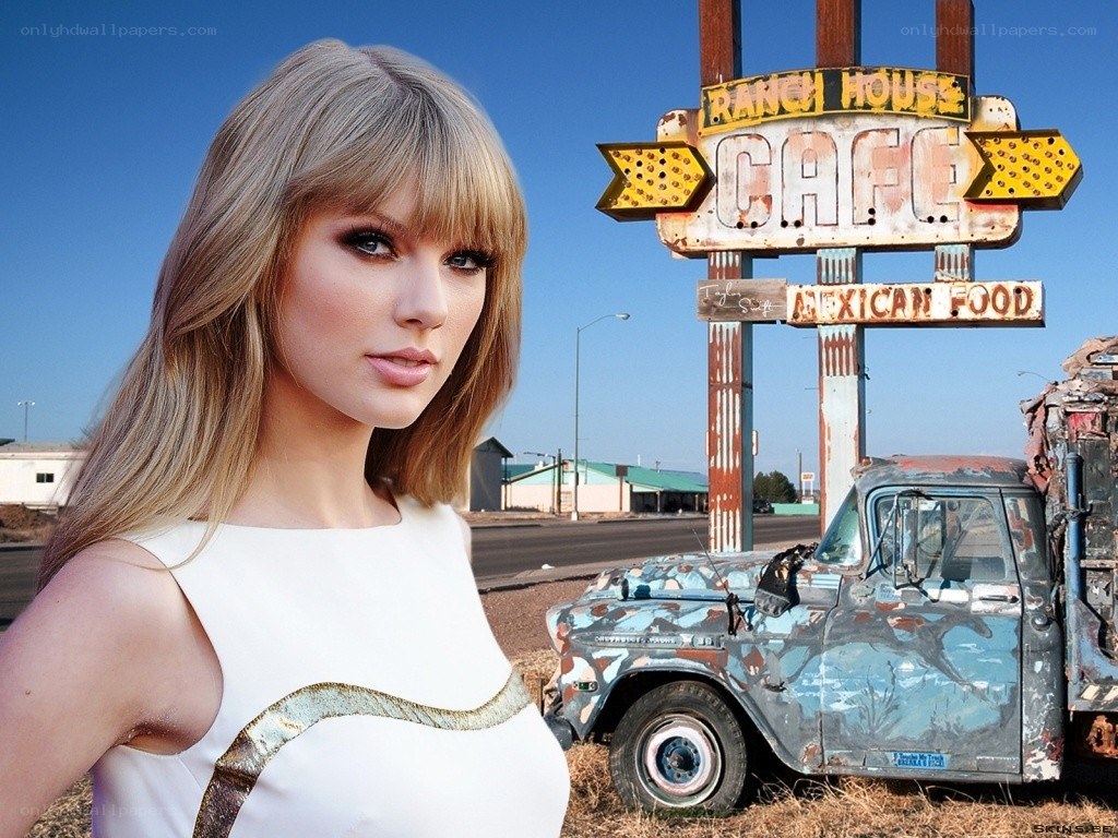 Taylor Swift at a roadside cafe