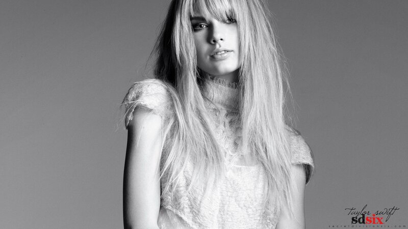 Taylor Swift black and white portrait