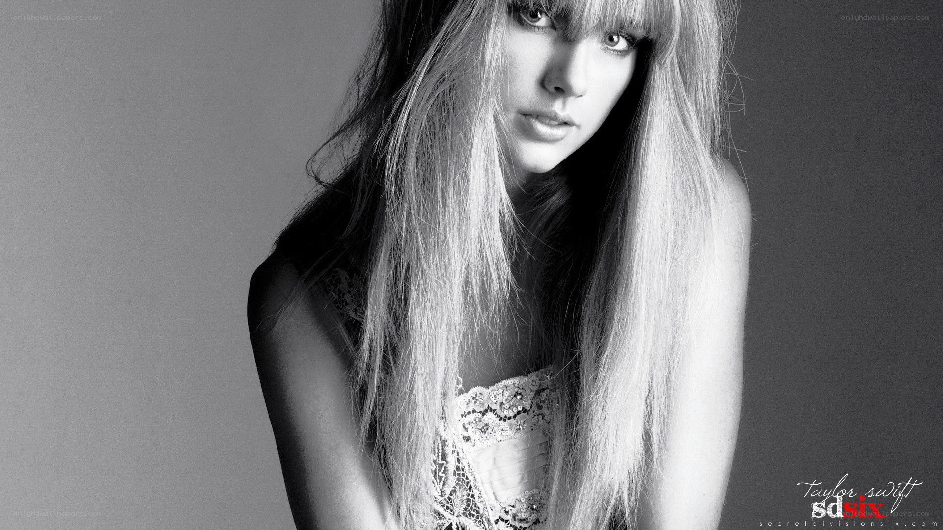 Taylor Swift black and white portrait