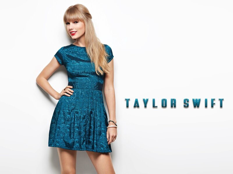 Taylor Swift in a blue dress
