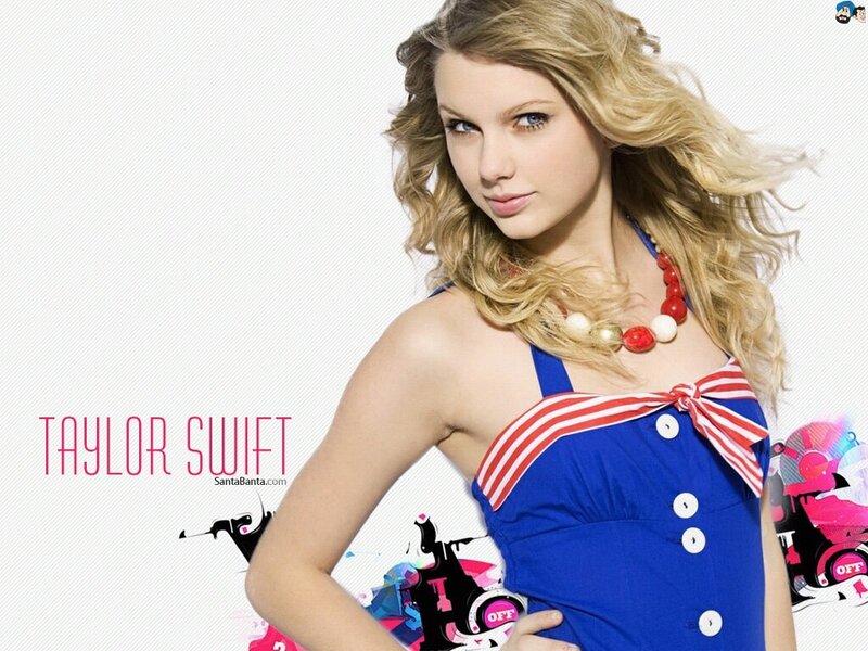 Taylor Swift in blue dress