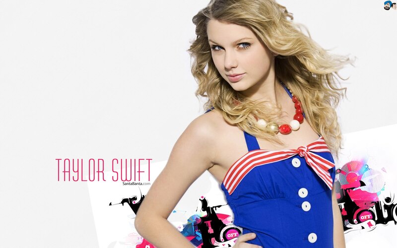 Taylor Swift in blue dress