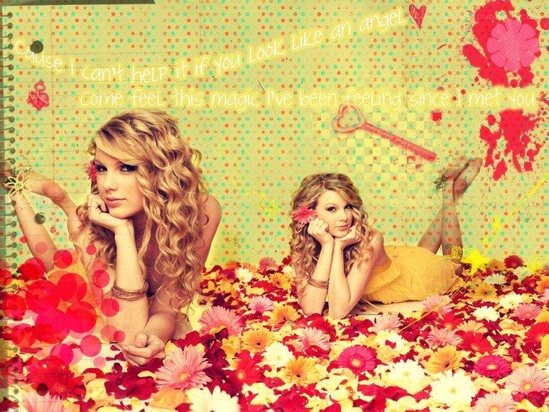Taylor Swift in flowers