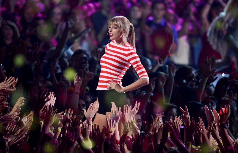 Taylor Swift on stage at concert