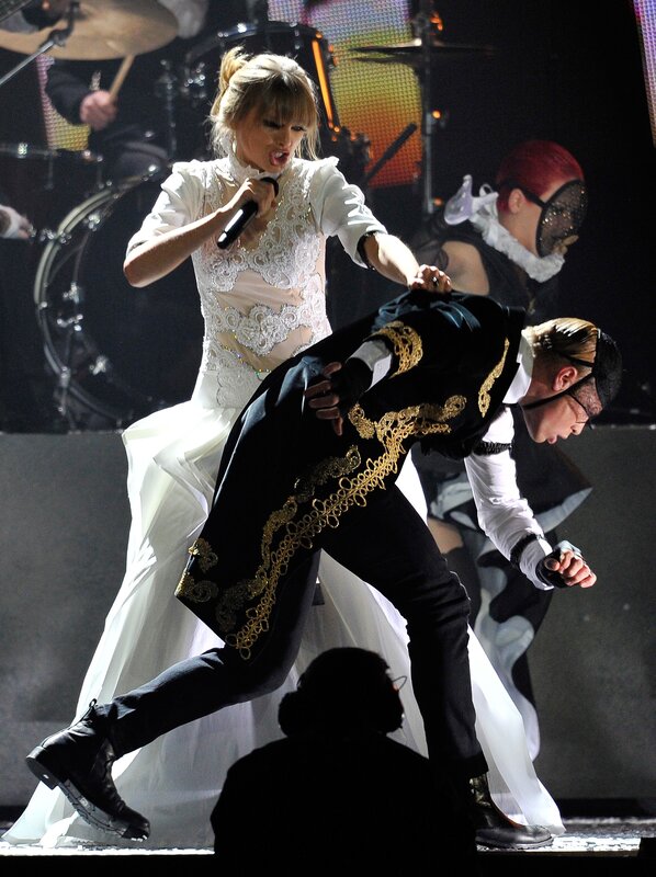 Taylor Swift performing on stage