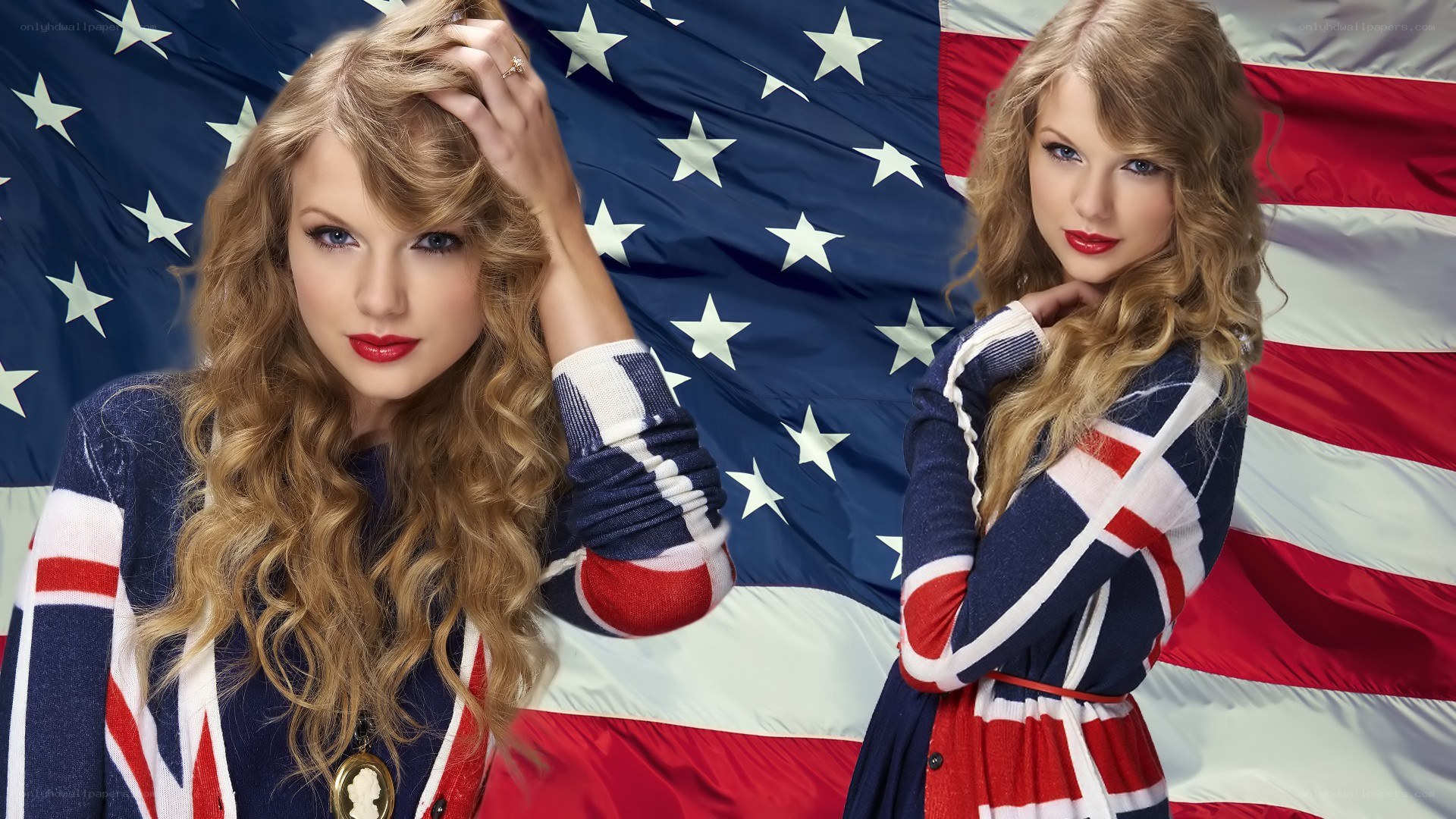 Taylor Swift with American flag