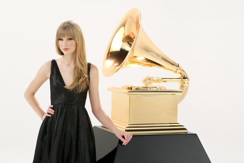 Taylor Swift with Grammy Award